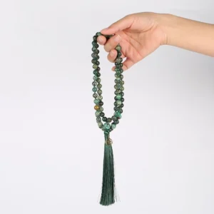 14x African Turquoise 108 Mala Hand Knotted Yoga Necklace PHARAMOND LIFE